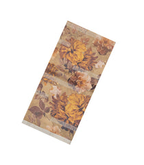 Beige Handloom Tussar Silk Saree With Printed Floral Motifs-TU3215