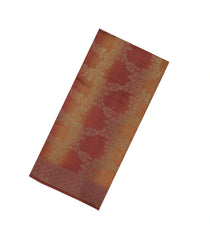 Rust & Mustard Printed Synthetics Tussar Saree With Zari Motifs-SY0301