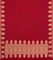 Crimson Handloom Banarasi Khaddi Georgette Silk Saree With Floral Motifs-BE1808