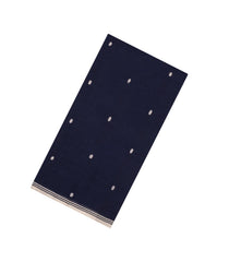 Midnight Blue Handloom Bengal Cotton Saree With Coin Buttas-BG1765