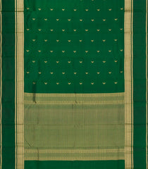 Dark Green Woven Pure Silk Saree With Zari Buttas-EC2572