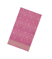 Dusty Pink Printed Synthetic Dola Silk Saree With Zari Stripes-BL5707