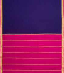 Navy Blue Woven Mysore Silk Saree With Contrast Zari Border-MS3833