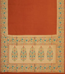 Rust Woven Art Dupion Saree With Meena Floral Border-BL5935