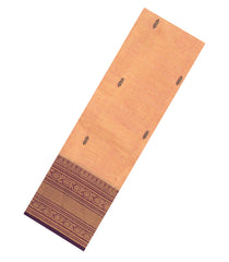 Sandal Woven Chettinad Cotton Saree With Buttas & Contrast Border-CN1928