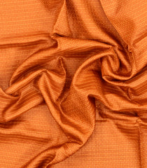 Orange Woven Tussar Silk Saree With Checks & Dotted Motifs-TU3574