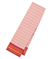 Baby Pink Handloom Korvai Kanchipuram Silk Saree With Veldari Stripes-KA14721