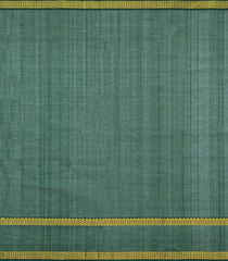 Olive Green Handloom Silk Cotton Saree With Zari Checks & Contrast Border-SC4722