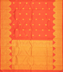 Orange Handloom Kanchipuram Silk Saree With Gandaberunda Buttas-KA12704