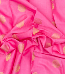 Bubblegum Pink Woven Blended Viscose Saree With Zari Buttas-BL6084