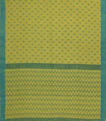Neon Green Handloom Bengal Cotton Saree With Floral Motifs-BG1626