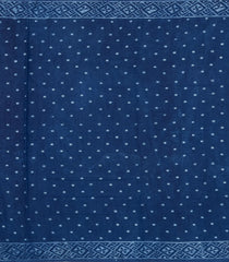 Indigo Printed Jaipur Cotton Saree With Contrast Border-JC1829