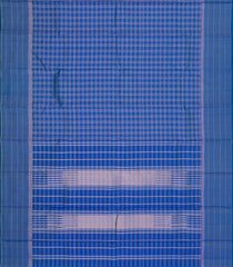 Blue Handloom Soft Silk Saree With Zari Checks-SO4666