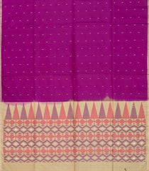 Magenta Handloom Soft Silk Saree With Stripes & Contrast Pallu-SO4174