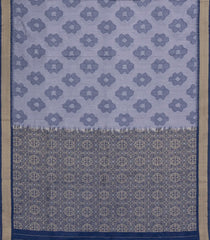 Grey Woven Art Dupion Saree With Printed Floral Motifs-BL4933