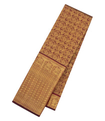 Maroon Handloom Kanchipuram Silk Saree With Annam Motifs-KA16417
