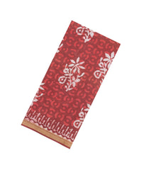 Red Printed Jaipur Cotton Saree With Floral Motifs-JC1494