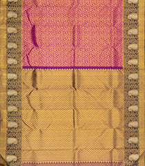 Purple Handloom Korvai Kanchipuram Silk Saree With Floral Zari Motifs-KA15837