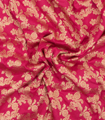 Peach Woven Viscose Saree With Floral Vine Motifs-BL6117
