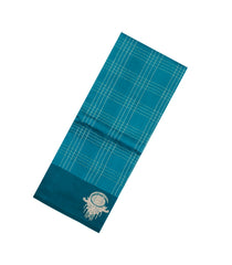 Cyan Handloom Banarasi Silk Saree With Zari Checks-BE1878