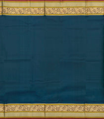 Teal Handloom Kanchipuram Silk Saree With Buttas & Printed Pallu-KA15667
