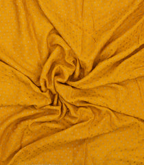 Mustard Handloom Banarasi Khaddi Georgette Silk Saree With Contrast Border-BE1818