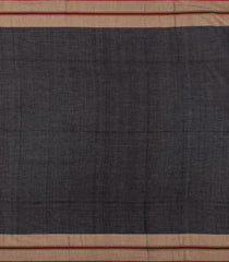 Black Handloom Bengal Cotton Saree With Buttas-BG1929-Black