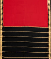 Red Woven Mysore Silk Saree With Contrast Border-MS3664