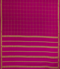Magenta Woven Mysore Silk Saree With Pure Zari Checks -MS3277