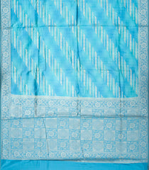 Sky Blue Woven Synthetic Tussar Silk Saree With Floral Motifs-BL4145