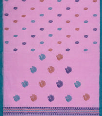 Bubblegum Pink Handloom Bengal Cotton Saree With Annam Motifs-BG1827