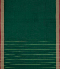 Dark Green Woven Chirala Cotton Saree With Printed Blouse-CR1511