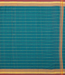 Cyan Handloom Chanderi Cotton Saree With Bhujodi Pallu-CC1361