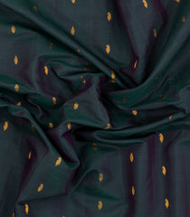 Bottle Green Handloom Gadwal Silk Cotton Saree With Buttas-GA0374