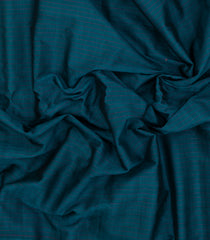 Teal Handloom Gadwal Silk Cotton Saree With Stripes-GA0423