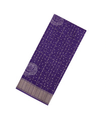 Violet Printed Art Dola Silk Saree With Zari Checks & Border-BL5745