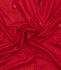 Red Woven Tussar Silk Saree With Buttas & Contrast Border-TU3476