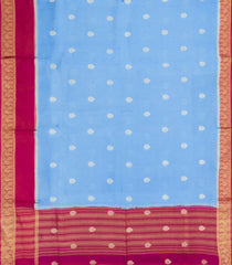 Turquoise Woven Blended Viscose Saree With Zari Buttas-BL5624
