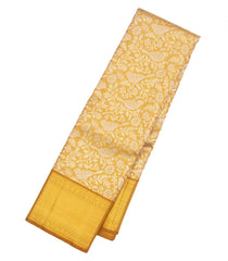 Gold Handloom Kanchipuram Silk Saree With Bird Vine Motifs