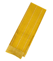 Mustard Mysore Crepe Silk Saree With Meena Floral Motifs-MS3090