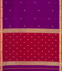 Magenta Handloom Maheswari Silk Cotton Saree With Floral Buttas-SC4926