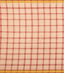 Red Woven Kadappa Cotton Saree With Checks-KN0731