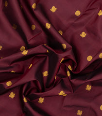 Maroon Handloom Korvai Kanchipuram Silk Saree With Zari Buttas-KA16714