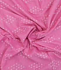Bubblegum Pink Handloom Sungudi Cotton Saree With Tie & Dye Motifs-BG1942