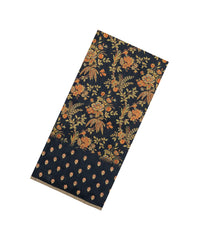 Midnight Blue Printed Tussar Silk Saree With Floral Motifs-TU3612