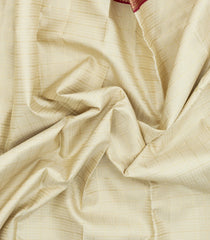 Off White Woven Kanchipuram Silk Saree With Checks-KA14975