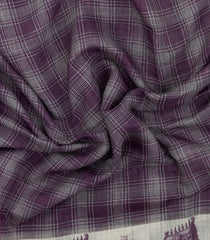 Lilac Printed Synthetic Linen Saree With Temple Border-SY0604