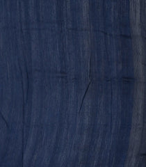 Navy Blue Woven Tussar Silk Saree With Printed Floral Motifs & Sequin Work-TU2891