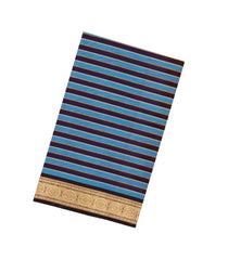 Blue & Maroon Handloom Soft Silk Cotton Saree With Veldhari Stripes-SC4538