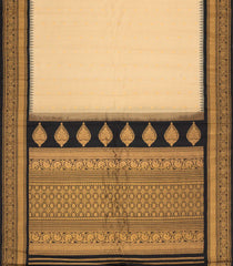 Cream Handloom Gadwal SICO Saree With Cotton Body & Silk Border-GA0403